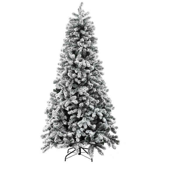 Jingle Jollys Christmas Tree 1.8m Snow Flocked LED Xmas Decoration 8 Light Modes - RnR Galore