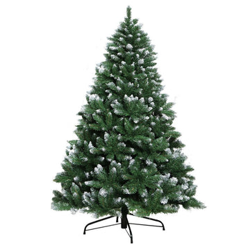 Jingle Jollys Christmas Tree 1.8m Snowy Xmas Tree Decoration 650 Tips - RnR Galore