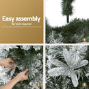 Jingle Jollys Christmas Tree 1.8m Xmas Tree Snow Flocked Flowers Decor 564 Tips - RnR Galore