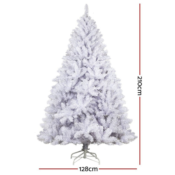 Jingle Jollys Christmas Tree 2.1m 1000 White Tips Xmas Tree Decorations - RnR Galore