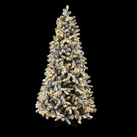 Jingle Jollys Christmas Tree 2.1m Snow Flocked LED Xmas Decoration 8 Light Modes - RnR Galore