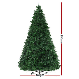 Jingle Jollys Christmas Tree 2.1m Xmas Tree Decoration 8 Light Mode Multi Colour - RnR Galore