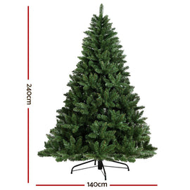 Jingle Jollys Christmas Tree 2.4m Green Xmas Tree Decorations 1225 Tips - RnR Galore