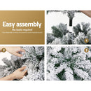 Jingle Jollys Christmas Tree 2.4m Snow Flocked Xmas Tree Decorations 1165 Tips - RnR Galore