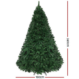 Jingle Jollys Christmas Tree 2.4M Xmas Tree Decoration 8 Light Mode Multi Colour - RnR Galore