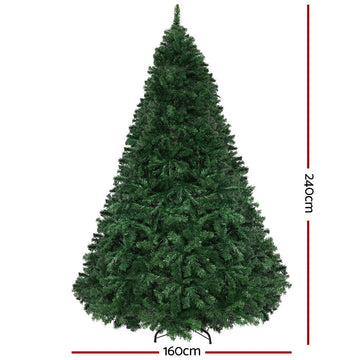 Jingle Jollys Christmas Tree 2.4M Xmas Tree Decoration 8 Light Mode Multi Colour - RnR Galore