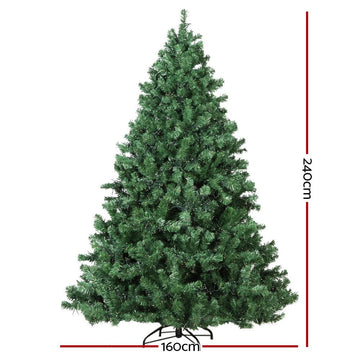 Jingle Jollys Christmas Tree 2.4M Xmas Tree Decorations 3190 LEDs 8 Light Mode - RnR Galore