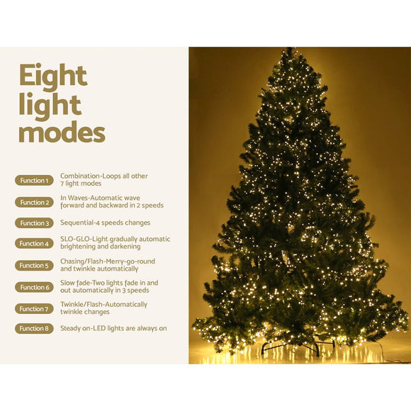 Jingle Jollys Christmas Tree 2.4M Xmas Tree Decorations 3190 LEDs 8 Light Mode - RnR Galore