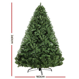 Jingle Jollys Christmas Tree 2.4M Xmas Tree Decorations Green 1500 Tips - RnR Galore