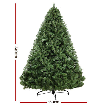 Jingle Jollys Christmas Tree 2.4M Xmas Tree Decorations Green 1500 Tips - RnR Galore