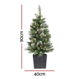 Jingle Jollys Christmas Tree 90cm Potted Xmas Tree Party Decorations - RnR Galore