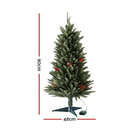 Jingle Jollys Mini Christmas Tree 90cm LED Xmas Tree Party Decorations - RnR Galore