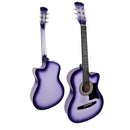 Karrera 38in Cutaway Acoustic Guitar with guitar bag - Purple Burst - RnR Galore