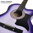 Karrera 38in Pro Cutaway Acoustic Guitar with guitar bag - Purple Burst - RnR Galore