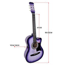 Karrera 38in Pro Cutaway Acoustic Guitar with guitar bag - Purple Burst - RnR Galore