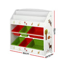 Keezi 3 Tiers Kids Bookshelf Storage Children Bookcase Toy Box Organiser Rack 6 Bins - RnR Galore