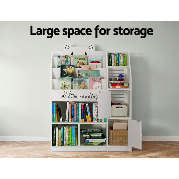 Keezi 4 Tiers Kids Bookshelf Storage Children Bookcase Toy Organiser Display - RnR Galore