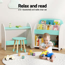 Keezi Kids Bookshelf 2 In 1 Table Chair Set Bookcase Toys Shelves Children Organiser - RnR Galore