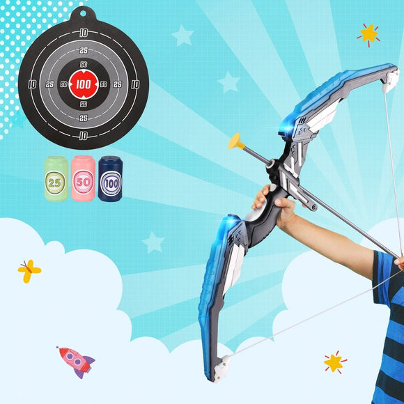Keezi Kids Bow and Arrow Target Set Outdoor Sport Archery Toys Bottle LED Light - RnR Galore