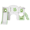 Keezi Kids Slide Swing Set Ball Hoop Rings Football Outdoor Toys Green - RnR Galore