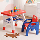 Keezi Kids Table and Chair Set HDPE Toddler Activity Play Set Orange/Yellow - RnR Galore