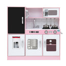 Keezi Kids Wooden Pretend Kitchen Play Set Cooking Toys Pot Ice Cup Oven Blackboard 80CM Pink - RnR Galore