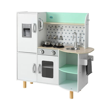 Keezi Kids Wooden Pretend Kitchen Play Sets Cooking Toys Oven Fridge 85CM Green - RnR Galore