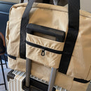 khaki and Black Large Capacity Travel Bag with Wet/Dry Separation - Canvas + Polyester, Lightweight Handbag for Short Trips and Fitness, Fits on Luggage - RnR Galore