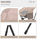 Khaki Lightweight Portable Camping Chair - Adjustable Height Folding Moon Chair with Breathable Mesh & Carry Bag for Outdoor, Beach, Fishing - RnR Galore