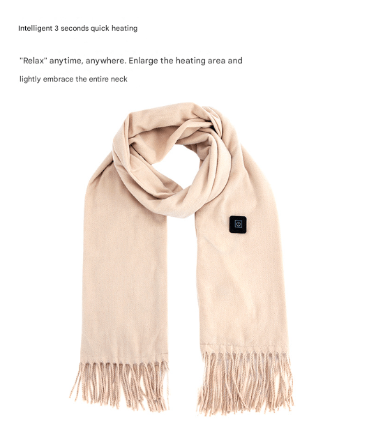Khaki USB Electric Heated Scarf - 3 - Level Heat Setting Winter Neck Warmer - RnR Galore