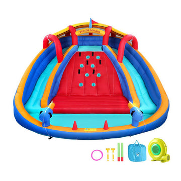 Kids Inflatable Pool Water Slide Cannon Splash Park Toss Game 408X386CM - RnR Galore