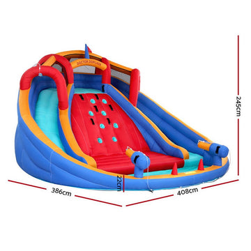 Kids Inflatable Pool Water Slide Cannon Splash Park Toss Game 408X386CM - RnR Galore