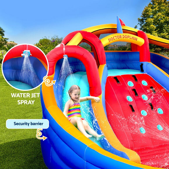 Kids Inflatable Pool Water Slide Cannon Splash Park Toss Game 408X386CM - RnR Galore