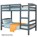 KINGSTON SLUMBER Single Bunk Bed Frame, Solid Pine 2 - in - 1 Modular Design, Converts to 2 Single Beds, For Kids, Grey - RnR Galore