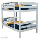 KINGSTON SLUMBER Single Bunk Bed Frame, Solid Pine 2 - in - 1 Modular Design, White - RnR Galore