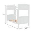 Kingston Slumber Single Bunk Bed Frame Solid Pine Wood Timber, Modular Design, White - RnR Galore