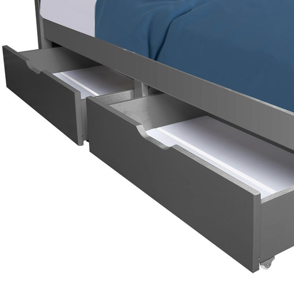 Kingston Slumber Trundle Storage Under Bunk Bed Drawers, 2 Pieces, Grey - RnR Galore