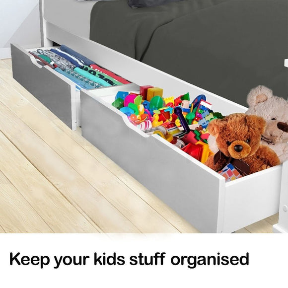 Kingston Slumber Trundle Under Bed Storage Drawers, 2 Pieces, White - RnR Galore