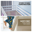 Kingston Slumber Wooden Kids Single Loft Bed Frame - Hiding Space Underneath with Interchangeable Pink and Blue Curtains - RnR Galore