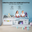 Kingston Slumber Wooden Single Sofa Bed Frame with Storage Drawers - White - RnR Galore