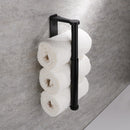 Kitchen Paper Holder Under Cabinet Screw Wall Mount Adhesive Paper Towel Holder Rectangle Black - RnR Galore