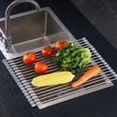 Kitchen Roll - Up Dish Drying Rack Foldable Drainer Over Sink 304 - Stainless Steel(Large:47*37cm) - RnR Galore