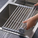 Kitchen Roll - Up Dish Drying Rack Foldable Drainer Over Sink 304 - Stainless Steel(Medium:47*30cm) - RnR Galore