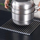 Kitchen Roll - Up Dish Drying Rack Foldable Drainer Over Sink 304 - Stainless Steel(Medium:47*30cm) - RnR Galore