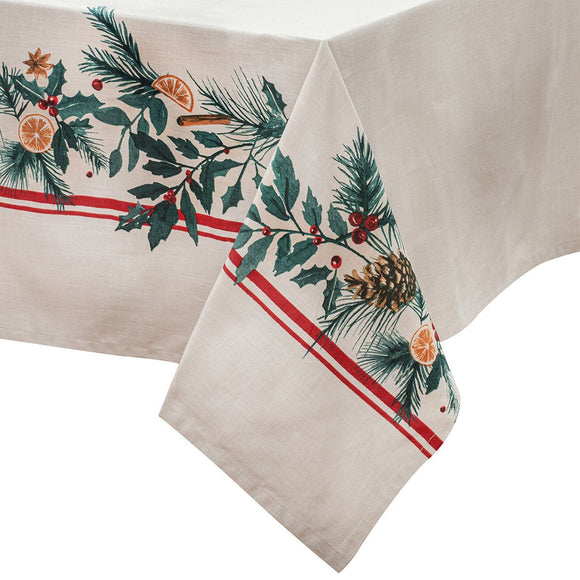 Ladelle 100% Cotton Evergreen Festive Christmas Holiday Tablecloth 150 x 300 cm - RnR Galore