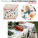 Ladelle Set of 4 Evergreen 100% Cotton Napkins 45 x 45 cm - RnR Galore