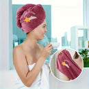 Ladies' Soft Quick - Dry Shower Cap Towel - Delicate Embroidery, Essential for a Refreshing Bath（PINK） - RnR Galore