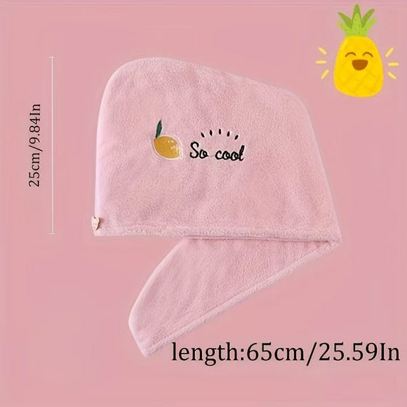 Ladies' Soft Quick - Dry Shower Cap Towel - Delicate Embroidery, Essential for a Refreshing Bath（PINK） - RnR Galore