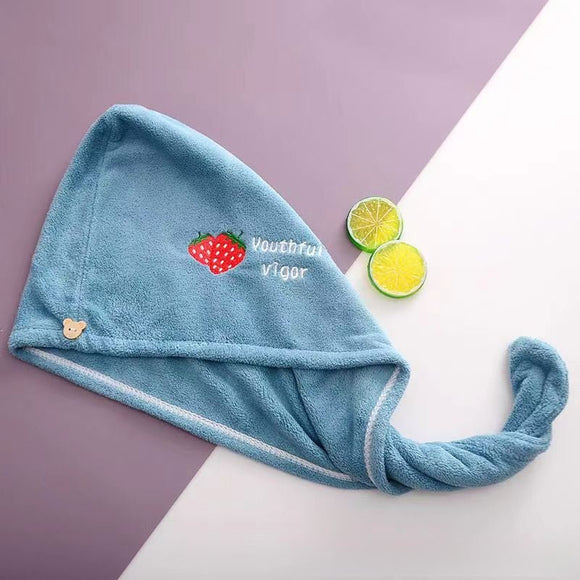 Ladies' Soft Quick - Dry Shower Cap Towel - Delicate Embroidery, Essential for a Refreshing Bath（violet） - RnR Galore