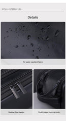 Large Capacity PU Leather Toiletry Bag - Multi - Compartment Dopp Kit & Cosmetic Organizer(black) - RnR Galore